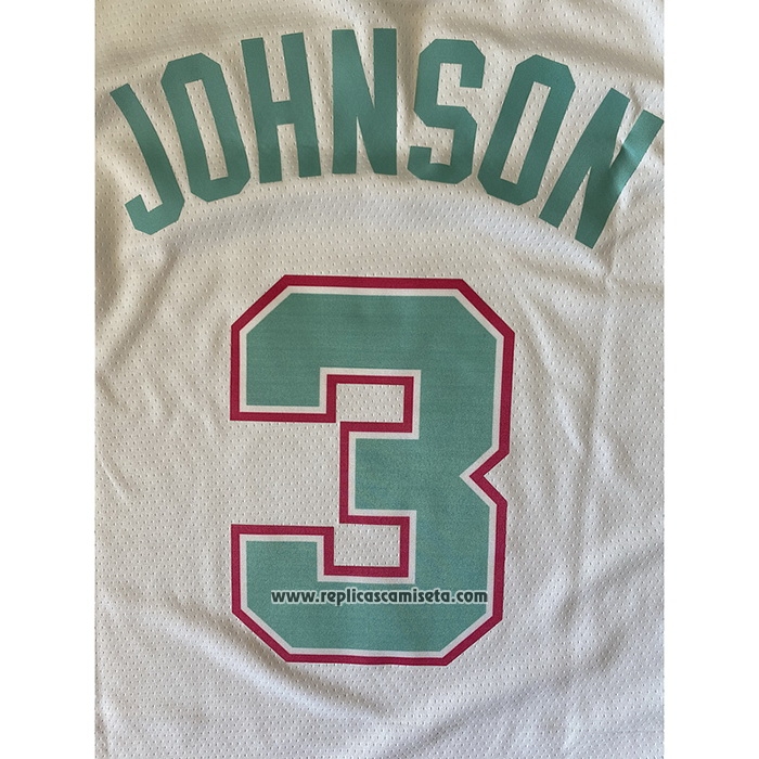 Camiseta San Antonio Spurs Keldon Johnson #3 Ciudad 2021-22 Blanco